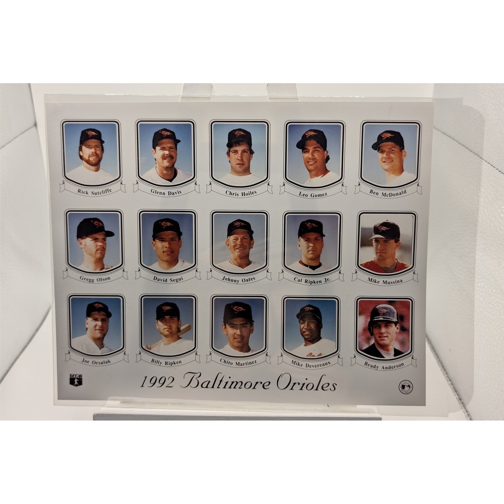 MLB Photo Print 1992 Baltimore Orioles Cal Ripken Jr 8x10 Team Sheet